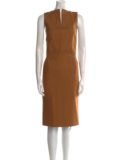 Carolina Herrera V-Neck Midi Length Dress