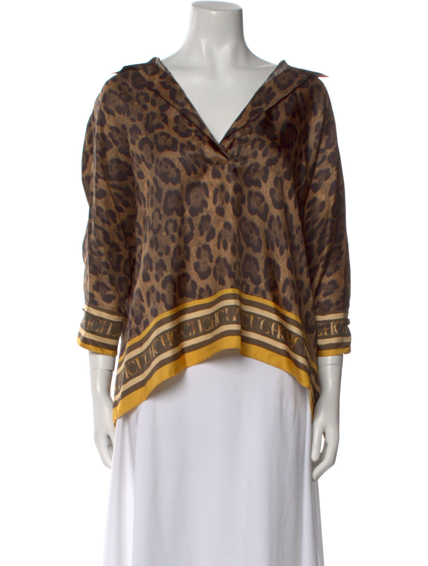 Carolina Herrera Silk Animal Print Blouse