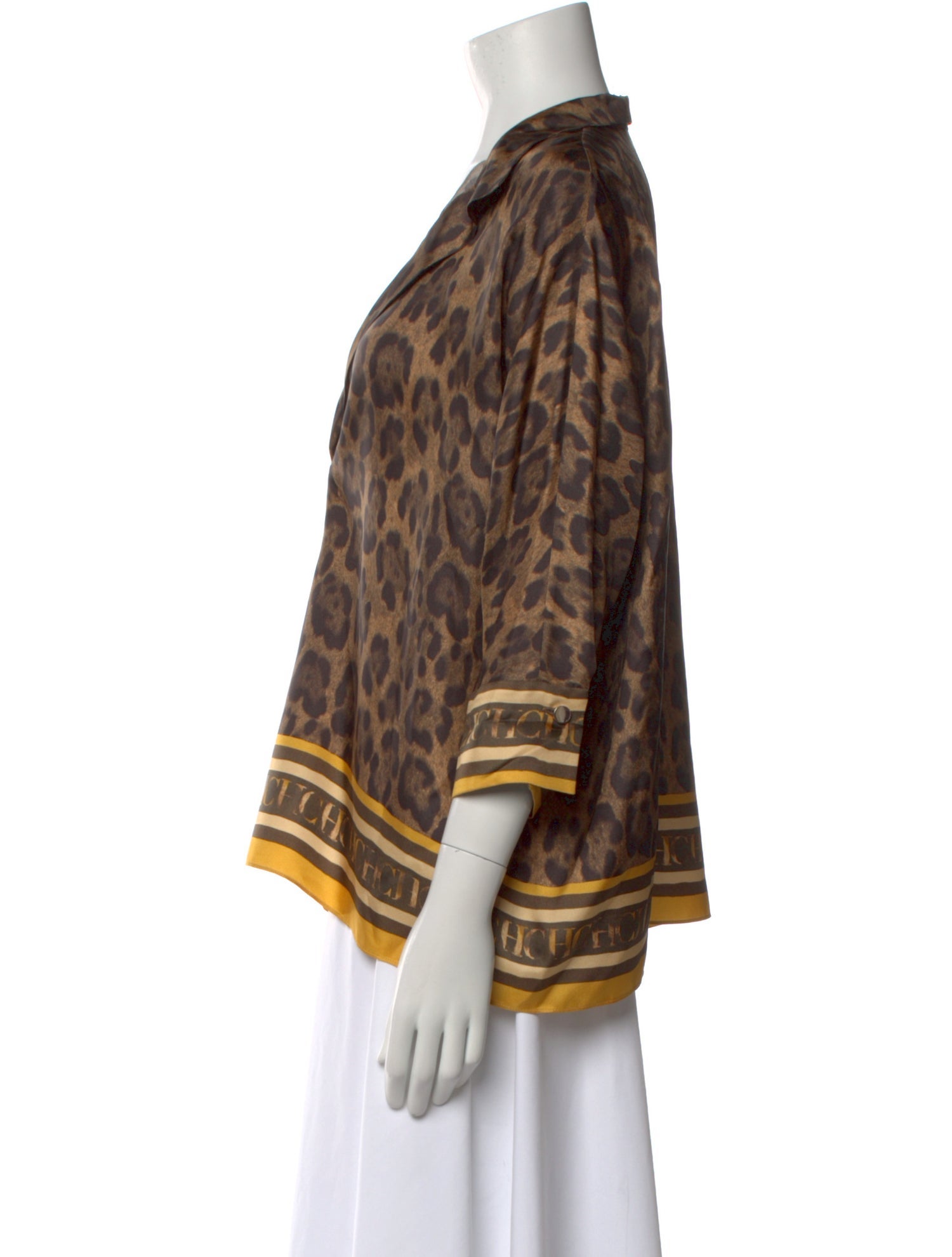 Carolina Herrera Silk Animal Print Blouse