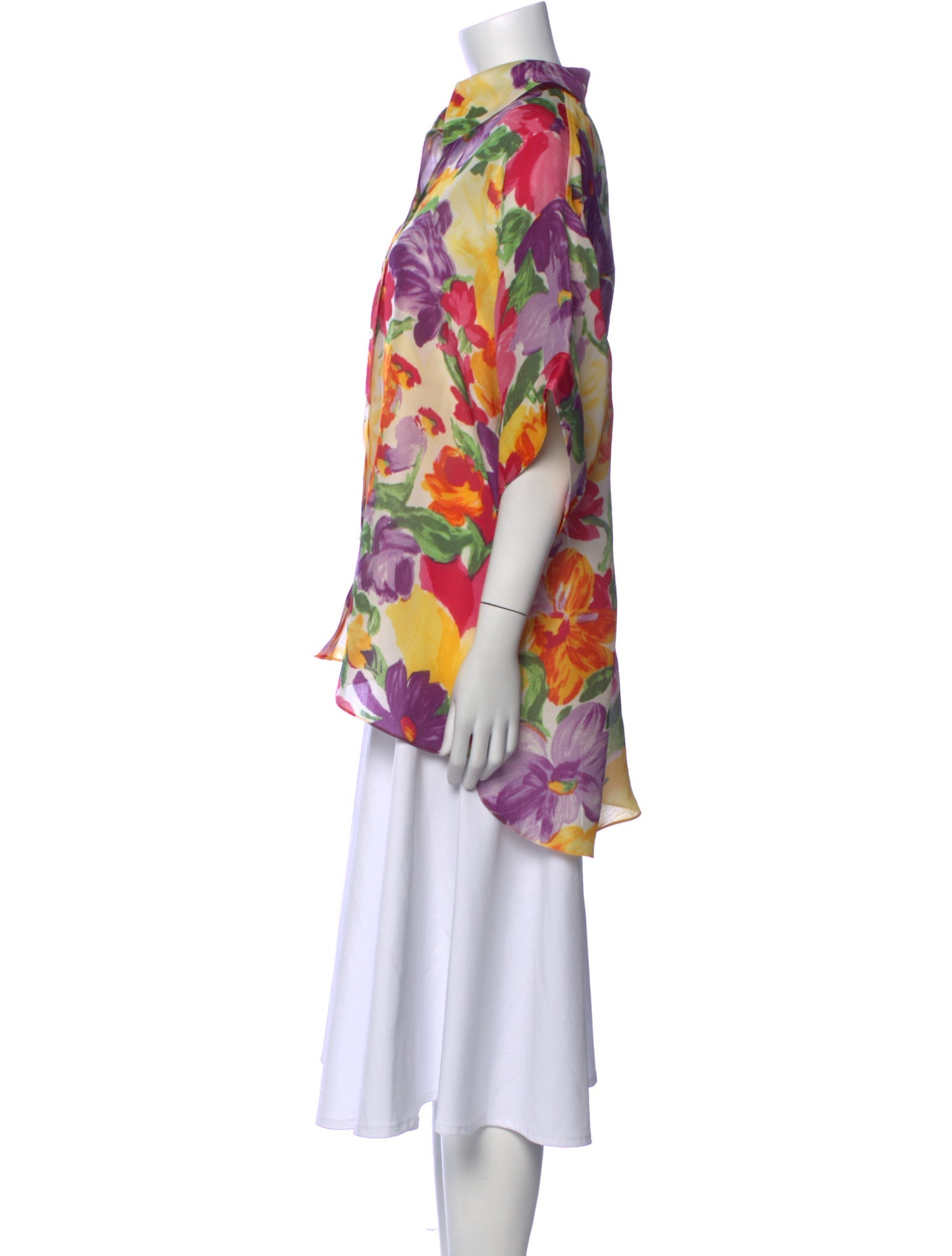 Carolina Herrera Silk Floral Print Tunic