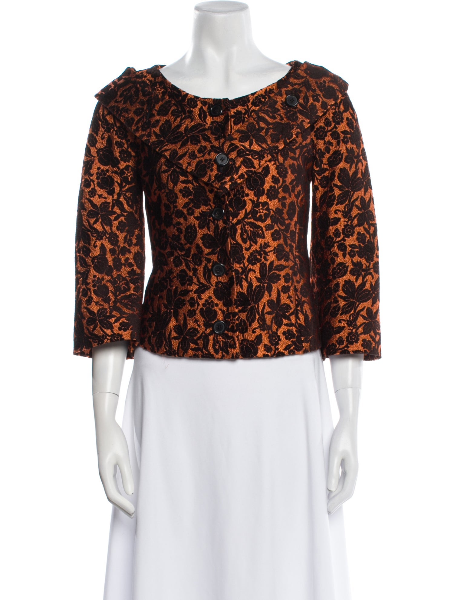 Carolina Herrera Floral Print Evening Jacket