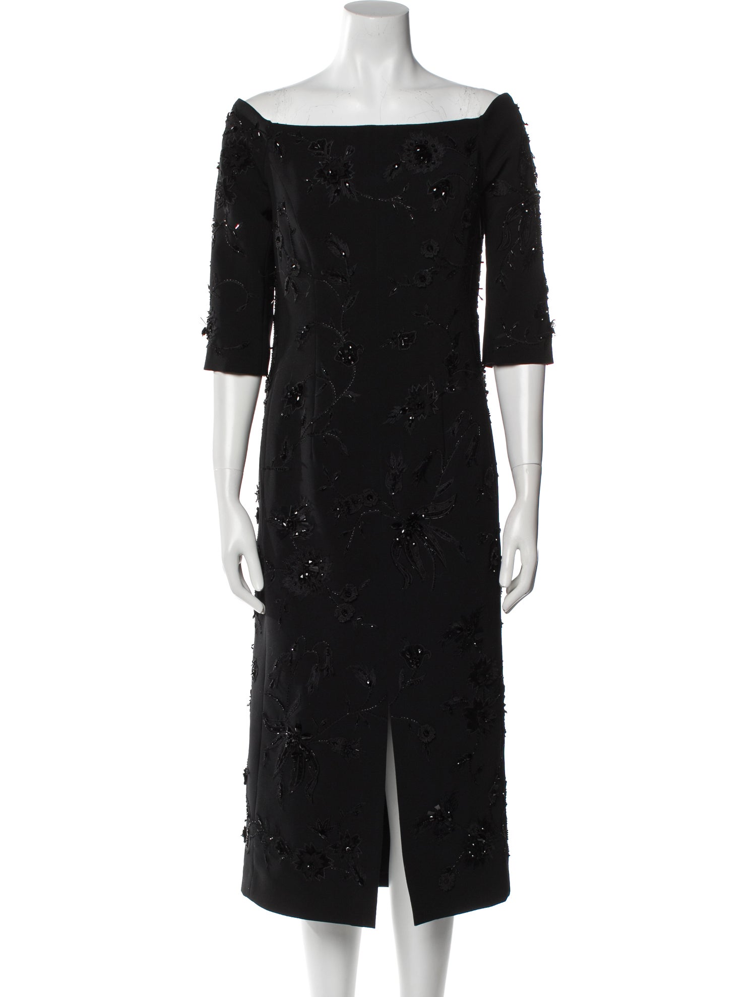 Carolina Herrera Bateau Neckline Knee-Length Dress