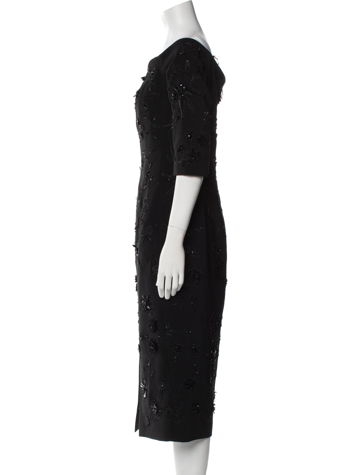 Carolina Herrera Bateau Neckline Knee-Length Dress