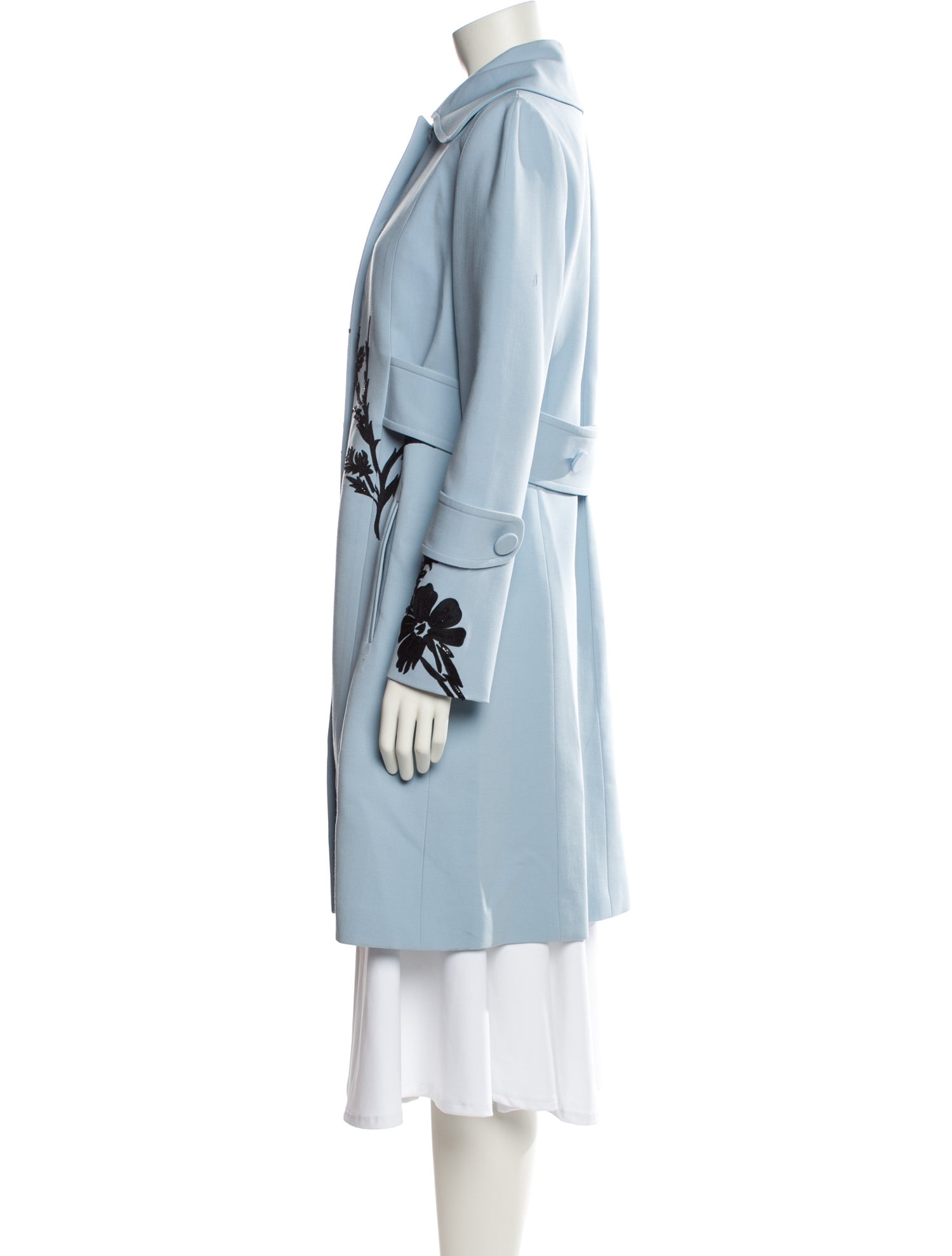 Carolina Herrera Virgin Wool Graphic Print Coat