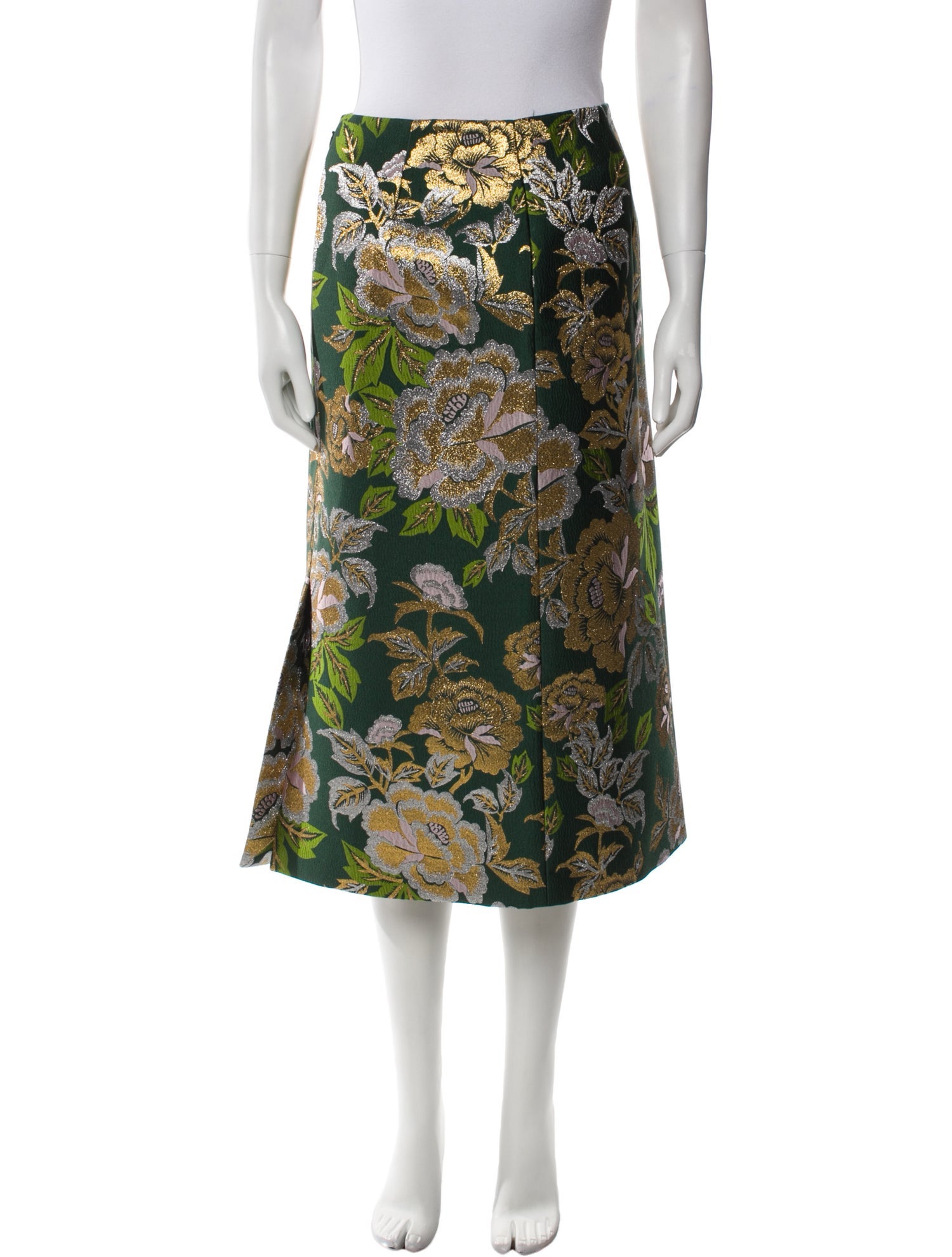 Carolina Herrera Floral Print Midi Length Skirt w/ Tags