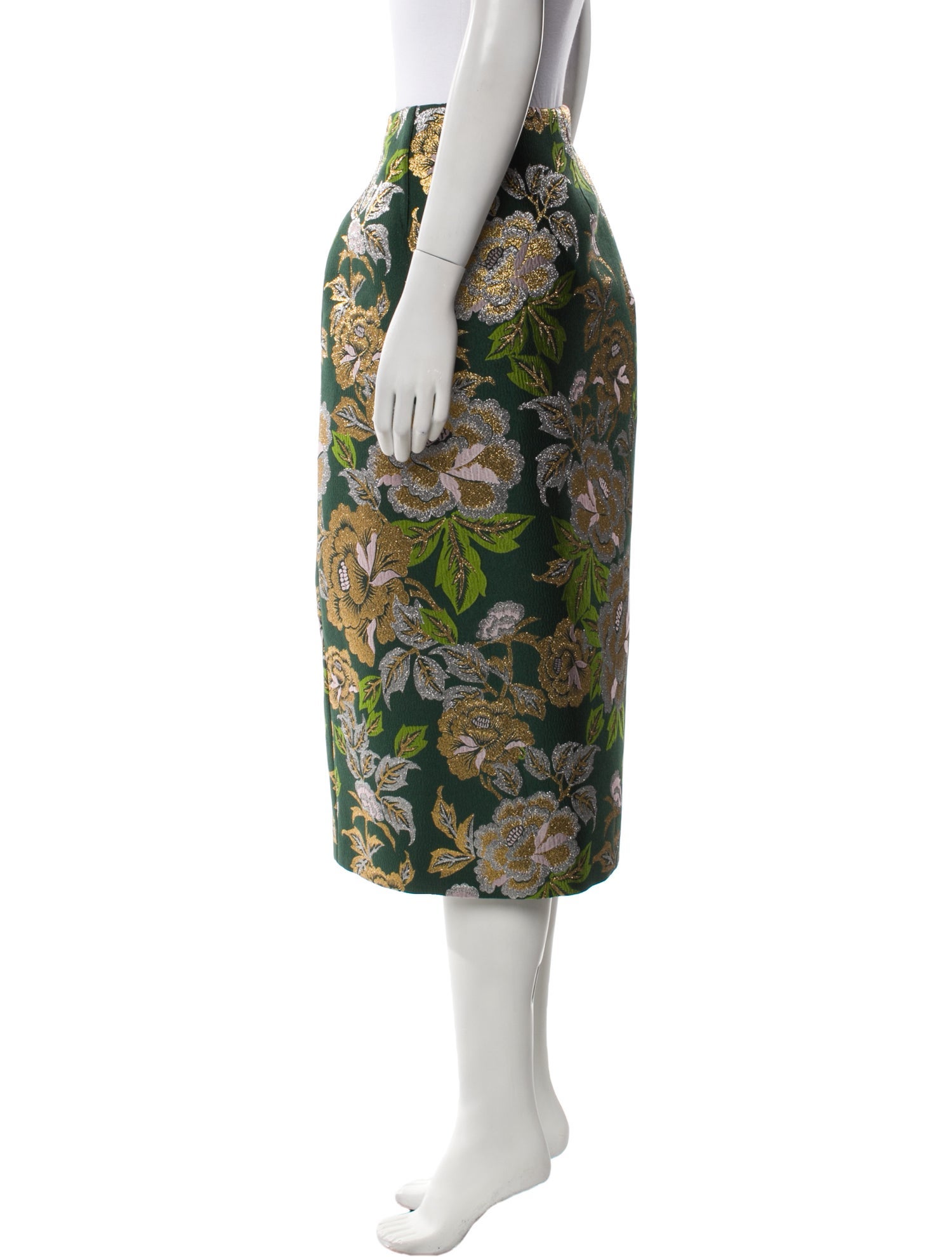 Carolina Herrera Floral Print Midi Length Skirt w/ Tags