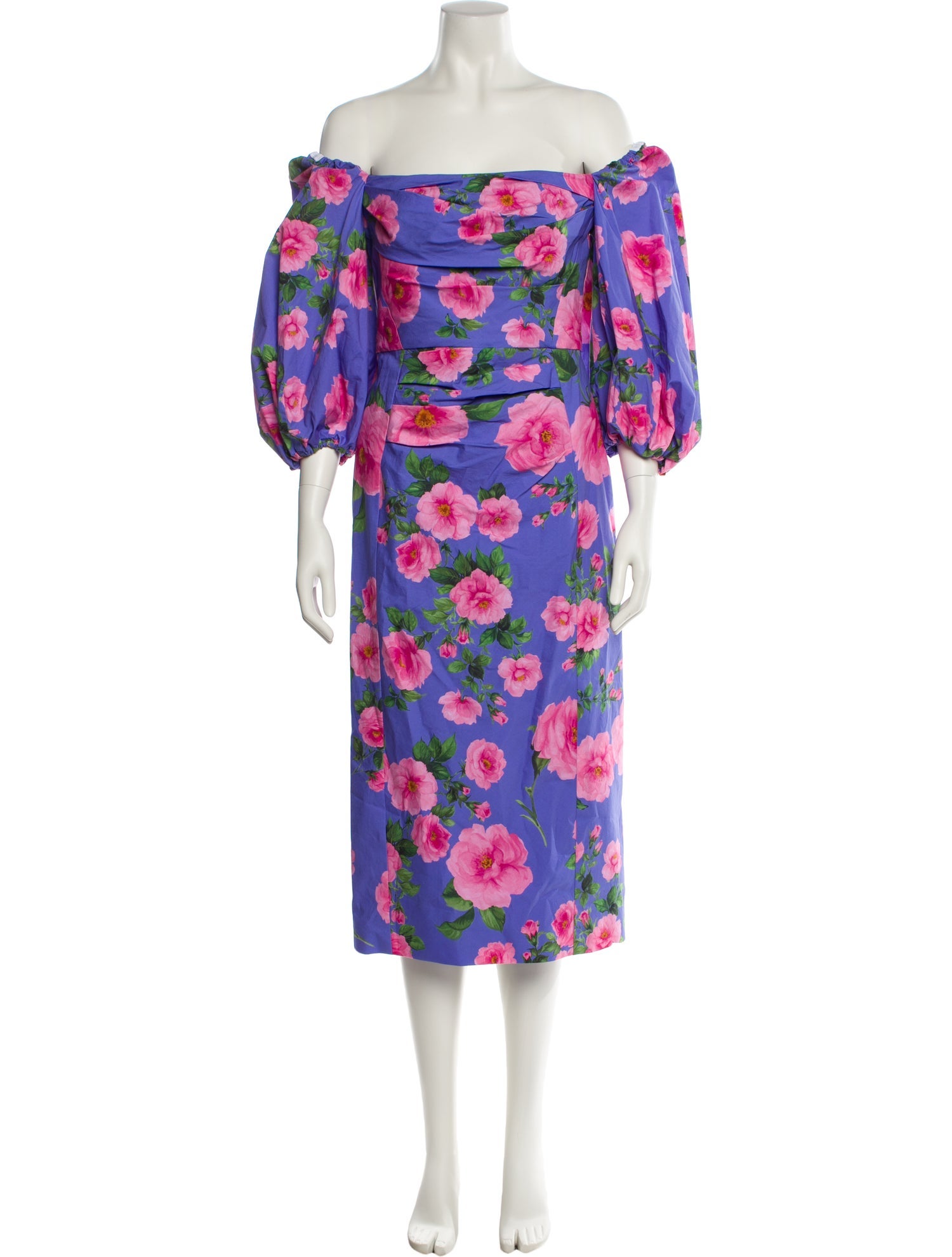 Carolina Herrera Floral Print Midi Length Dress