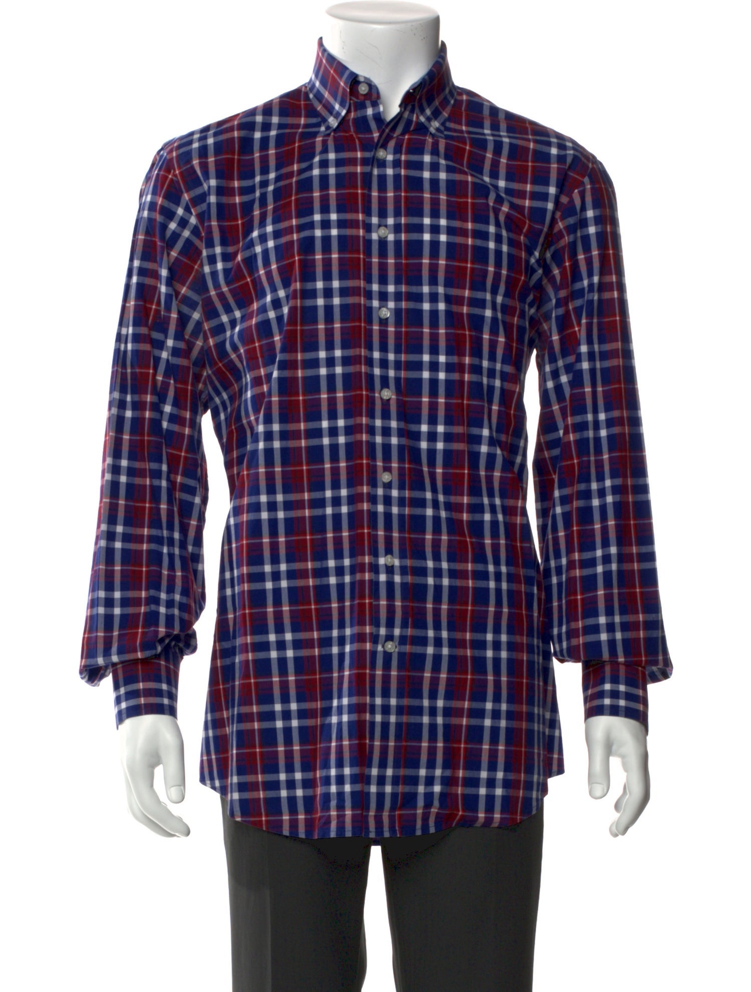 Carolina Herrera Plaid Print Long Sleeve Shirt