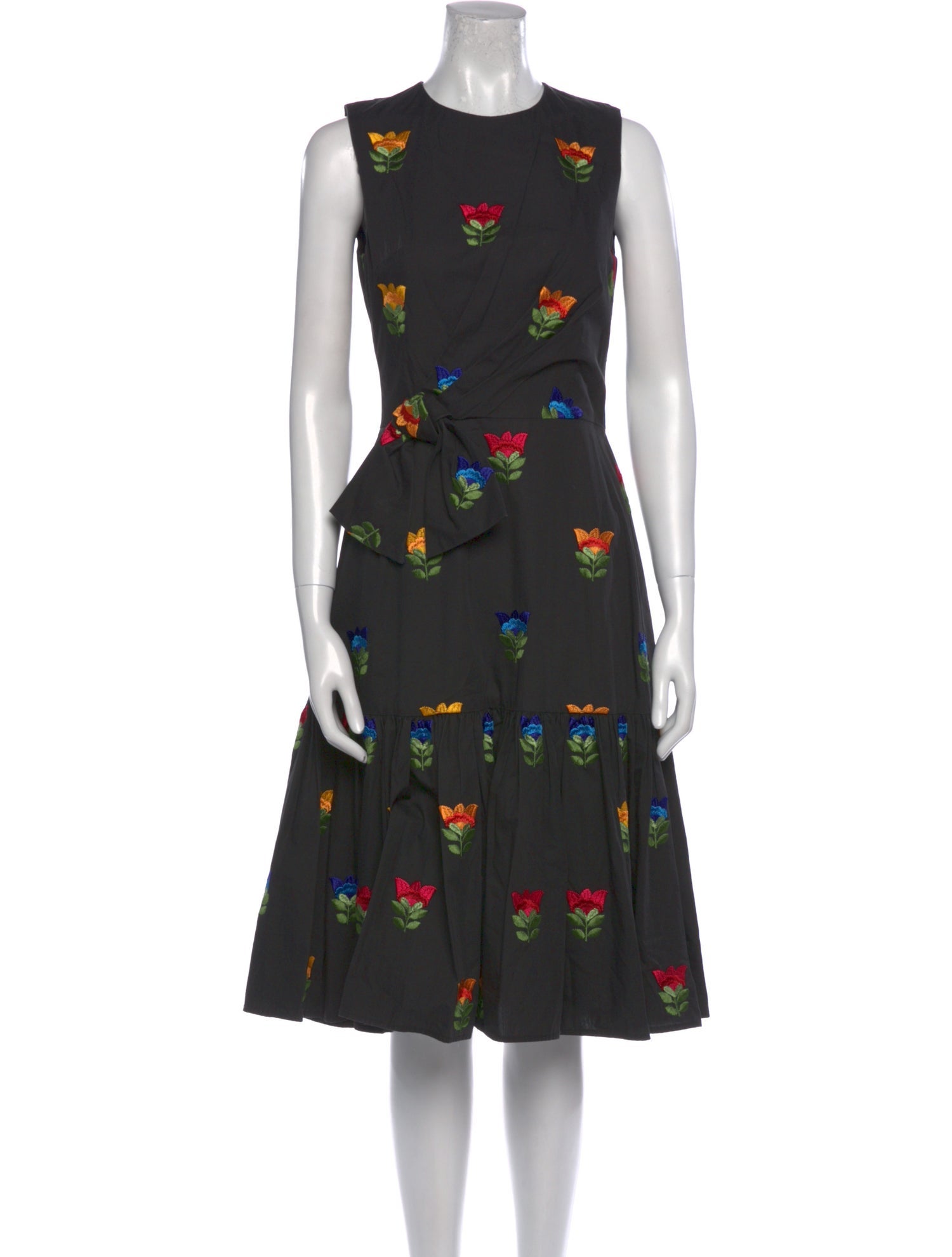 Carolina Herrera Floral Print Midi Length Dress