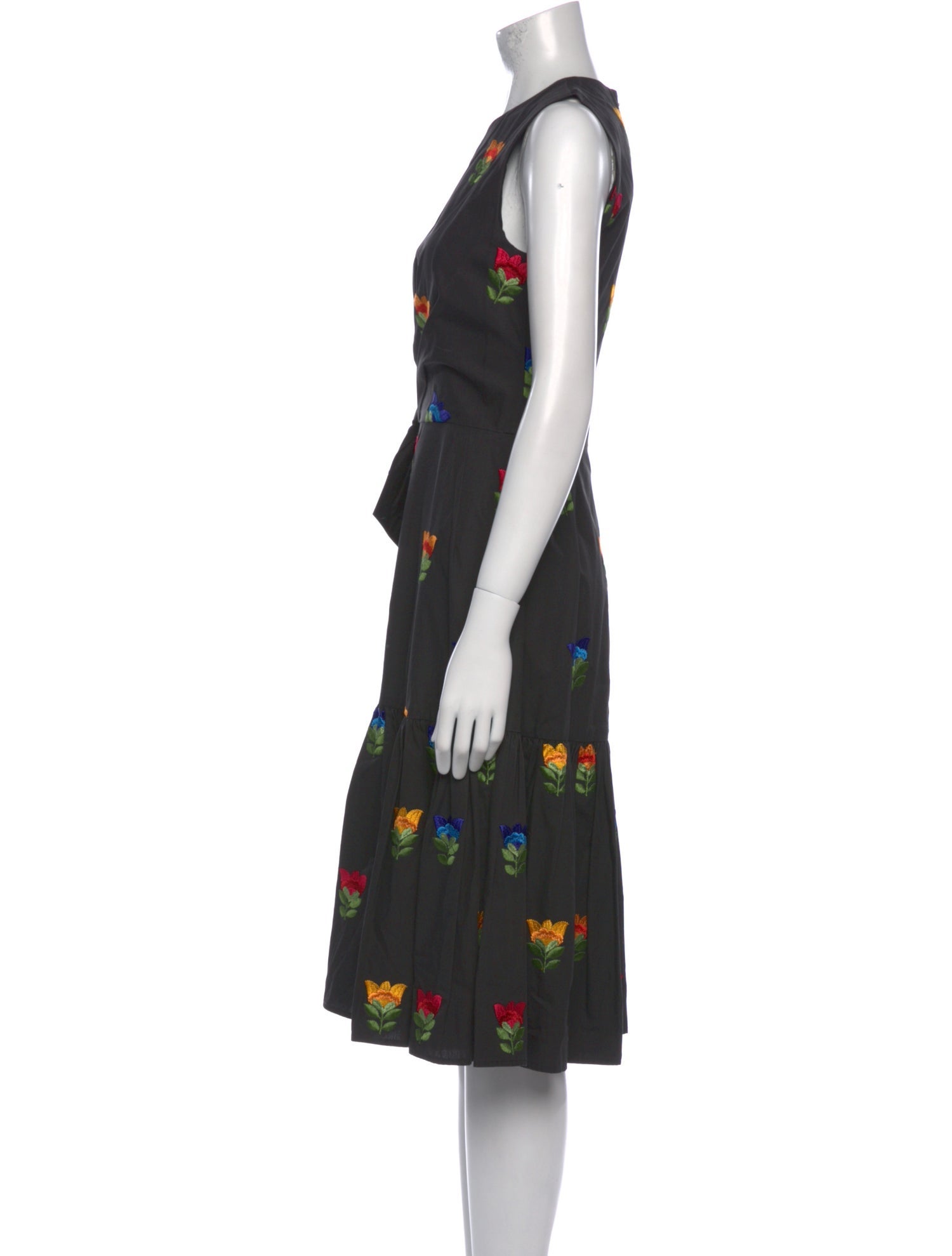 Carolina Herrera Floral Print Midi Length Dress