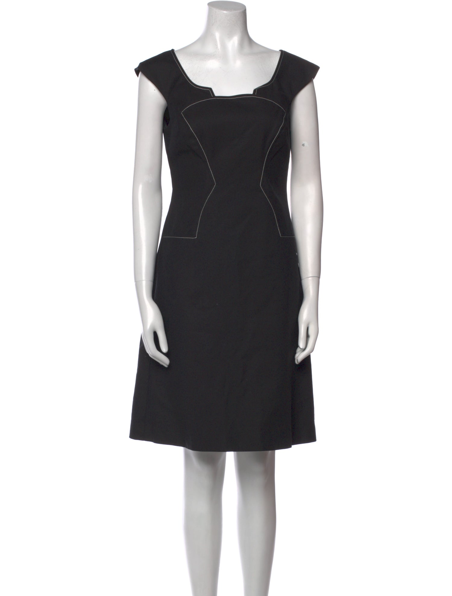 Carolina Herrera Square Neckline Mini Dress