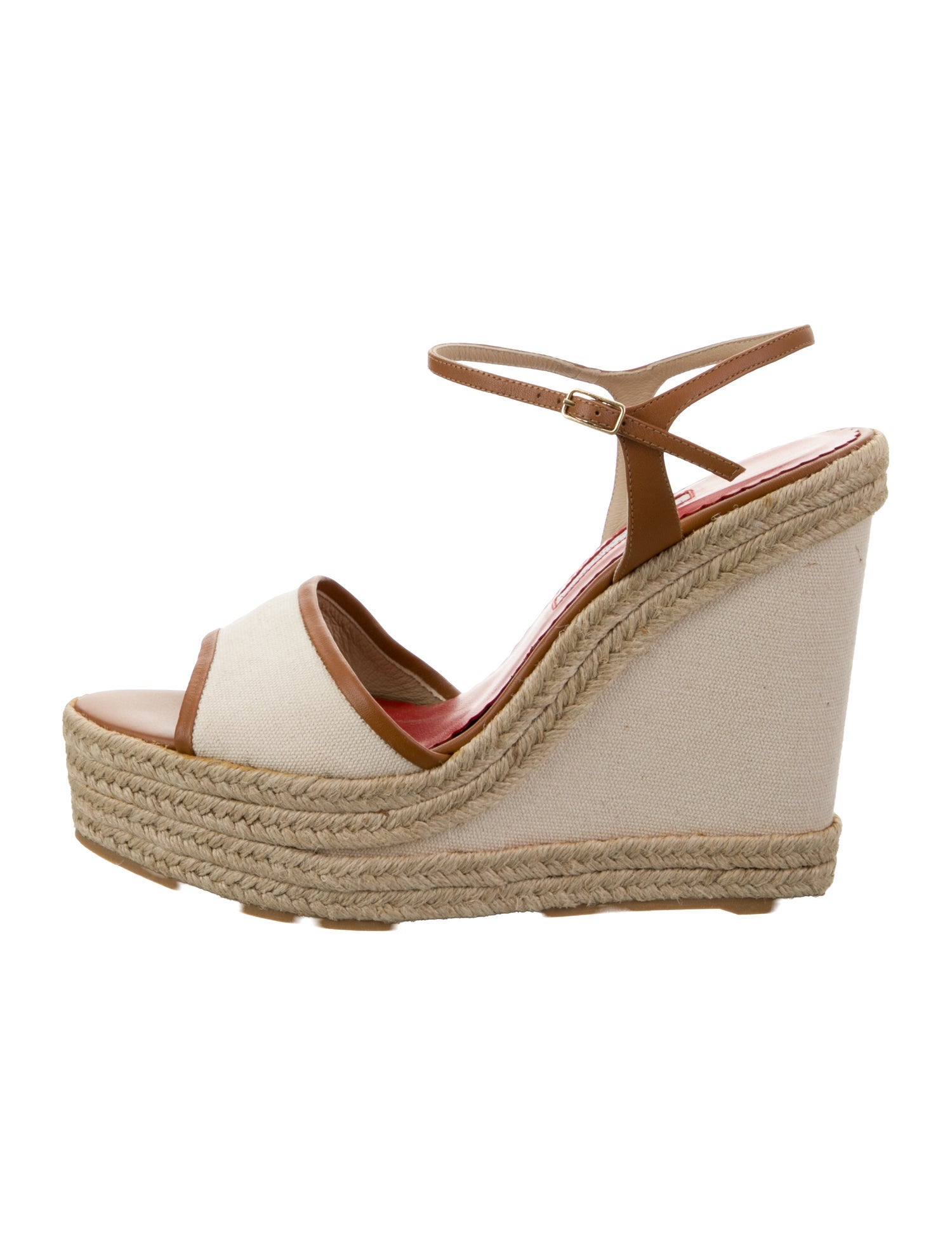 Carolina Herrera Leather Striped Espadrilles