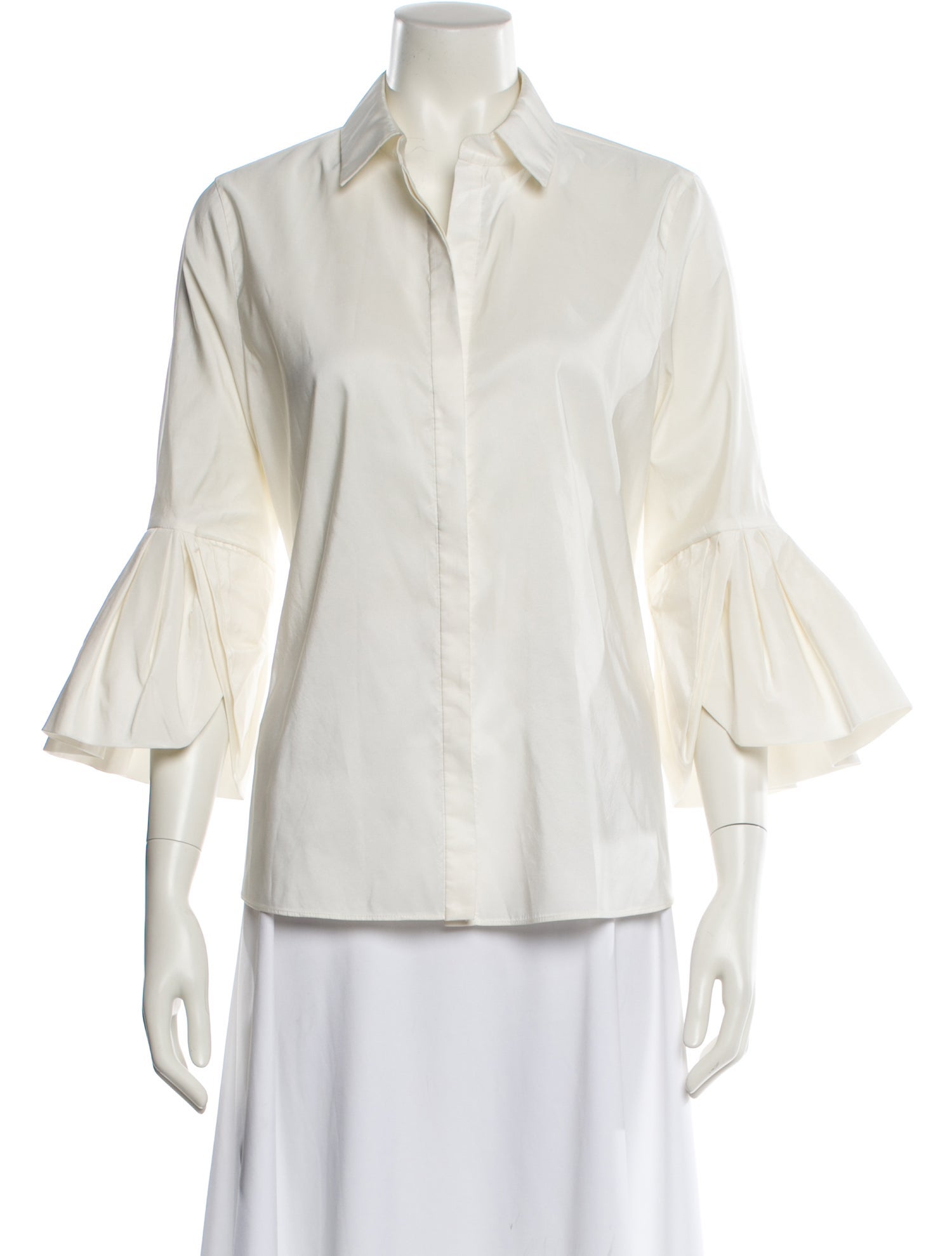 Carolina Herrera Three-Quarter Sleeve Button-Up Top