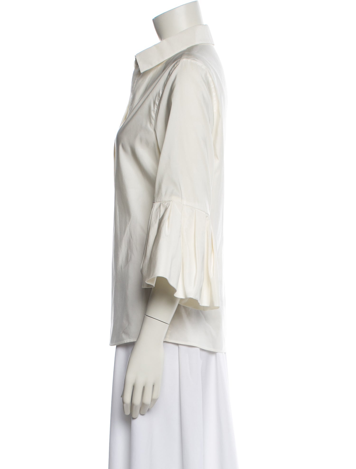 Carolina Herrera Three-Quarter Sleeve Button-Up Top