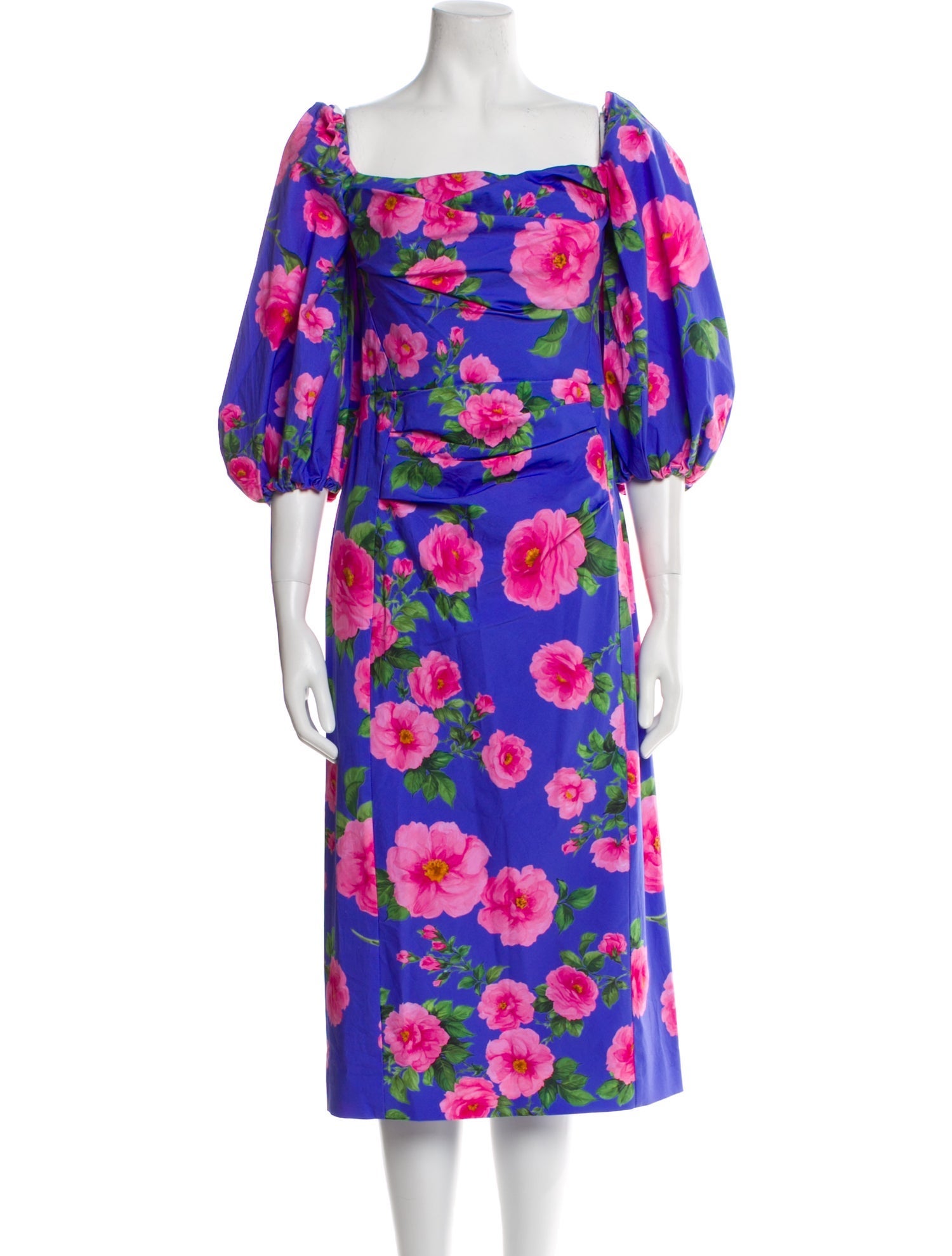 Carolina Herrera Floral Print Midi Length Dress