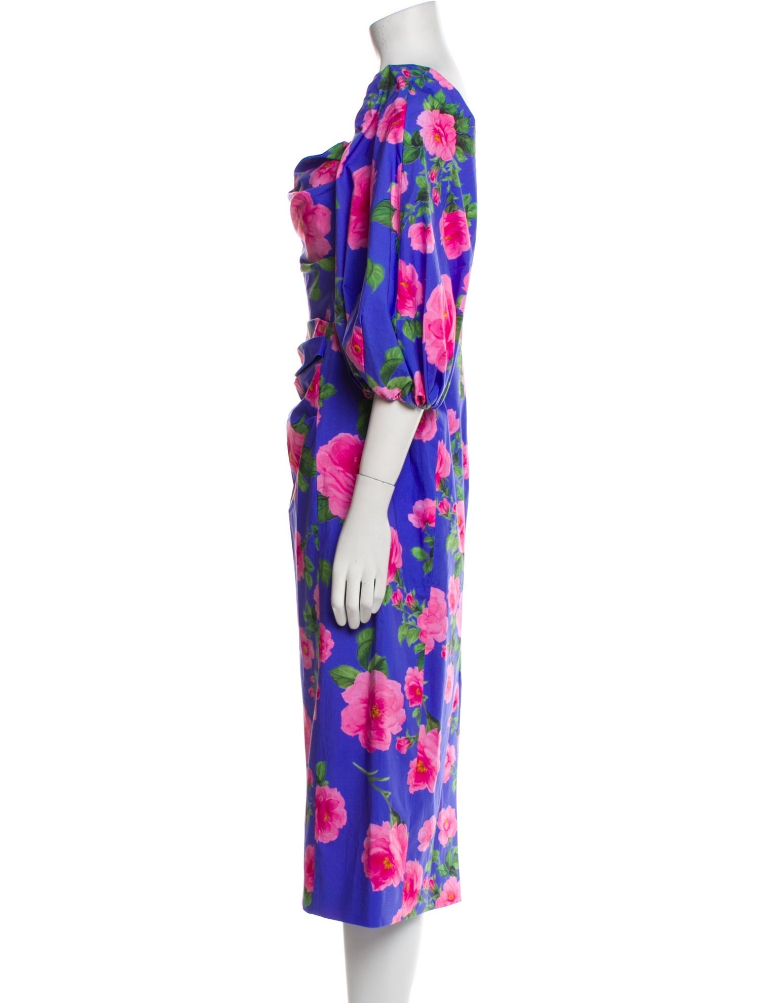 Carolina Herrera Floral Print Midi Length Dress