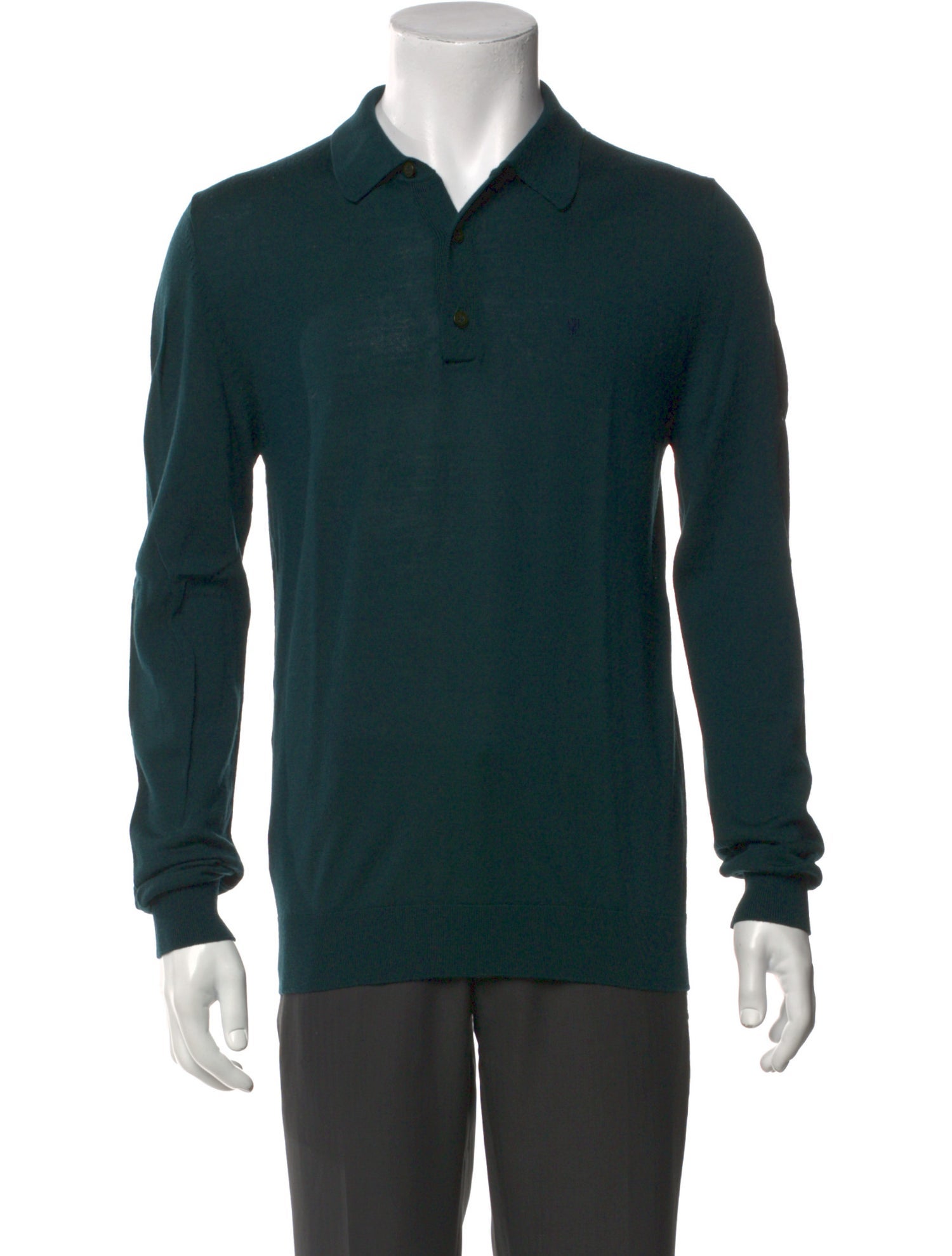 Carolina Herrera Merino Wool Collar Polo Shirt