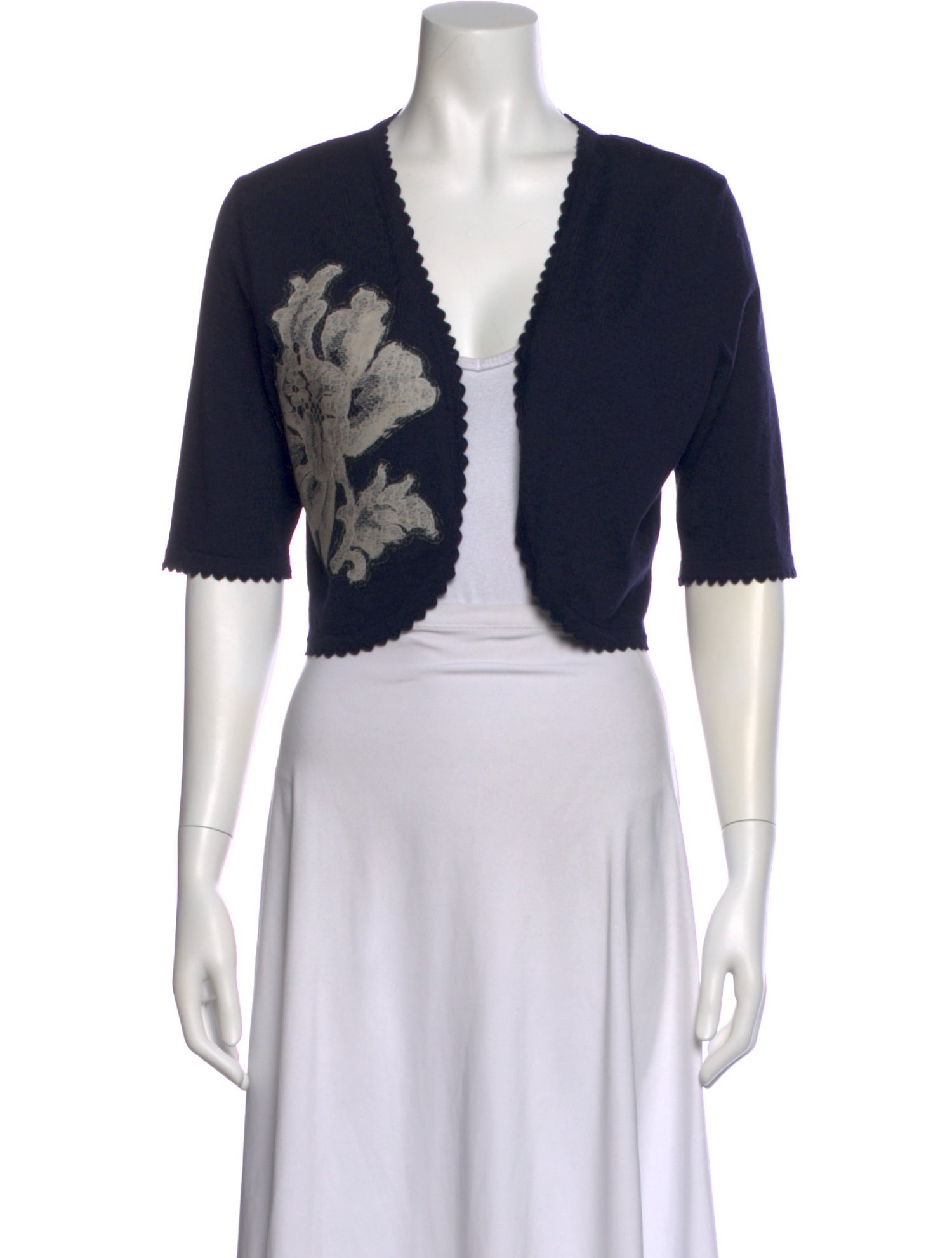 Carolina Herrera Virgin Wool Floral Print Sweater