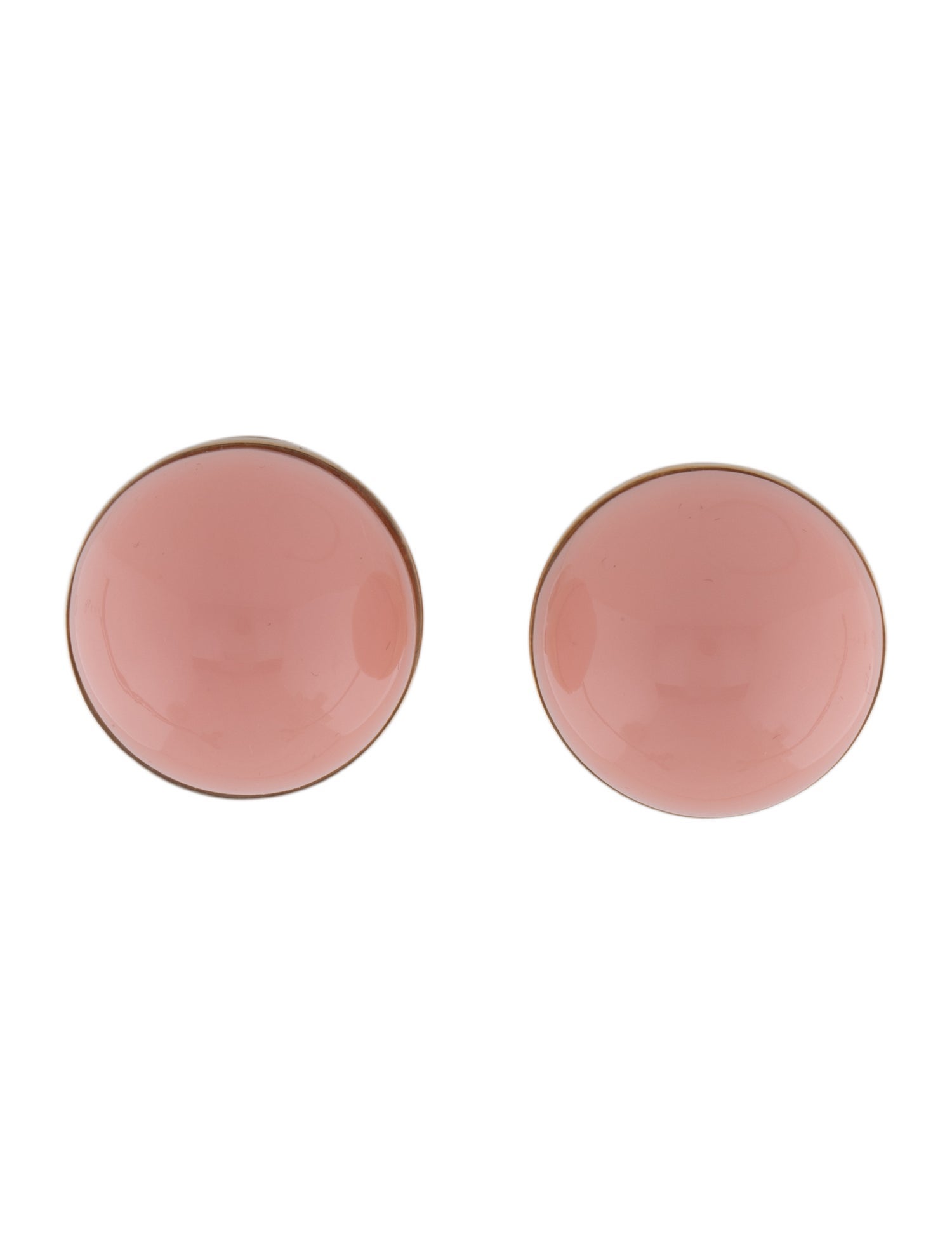 Carolina Herrera Resin Large Ball Stud Clip On Earrings