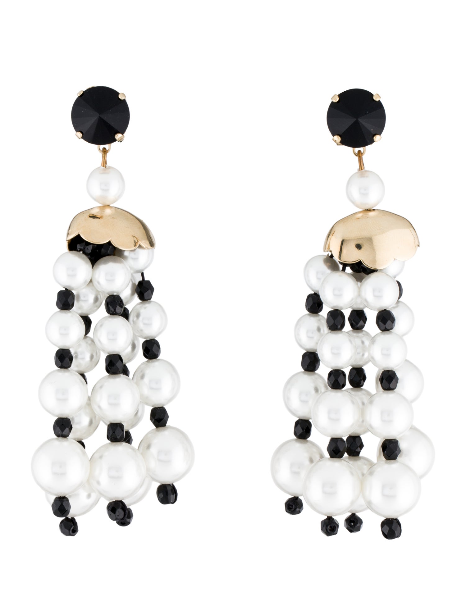 Carolina Herrera Faux Pearl & Resin Chandelier Earrings