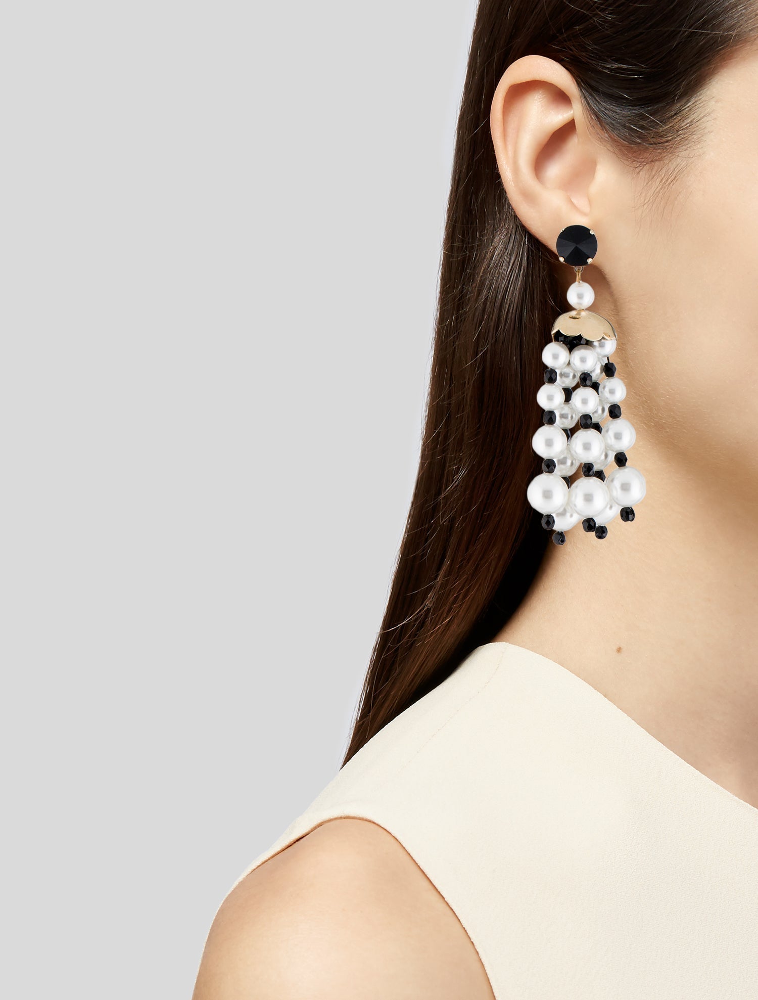 Carolina Herrera Faux Pearl & Resin Chandelier Earrings