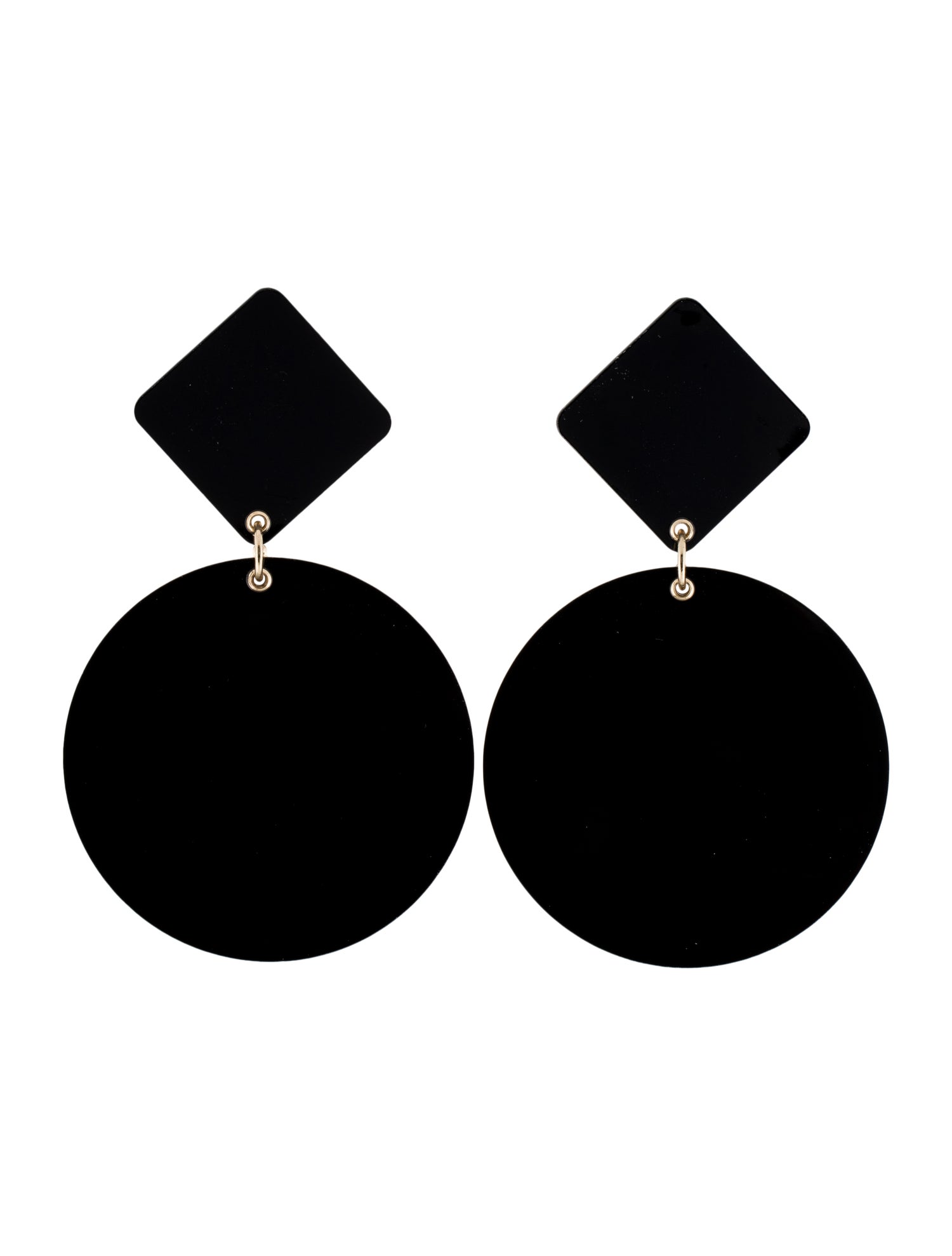 Carolina Herrera Plexiglass & Crystal Geometric Shapes Earrings