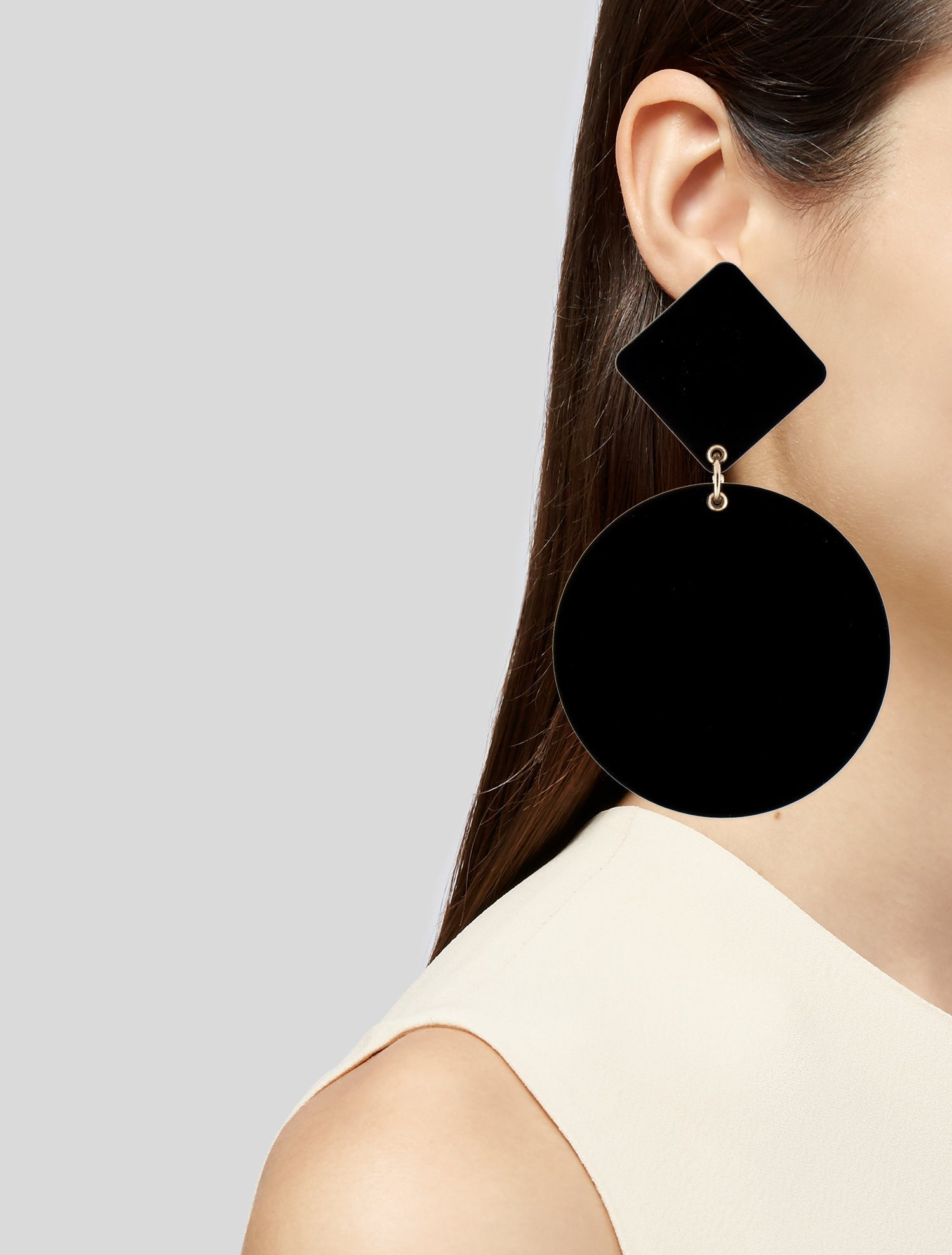 Carolina Herrera Plexiglass & Crystal Geometric Shapes Earrings