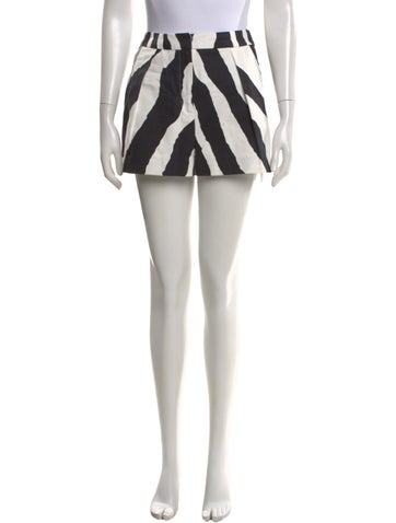 Pre-owned Carolina Herrera Striped Mini Shorts In Black
