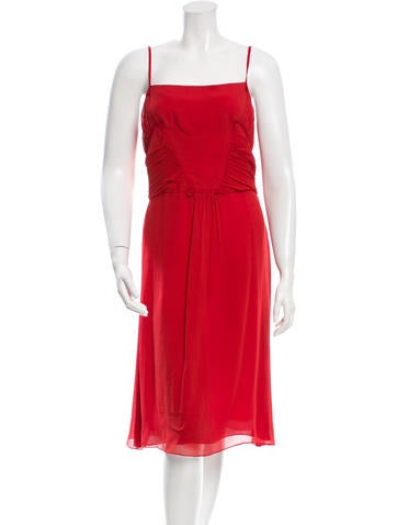Carolina Herrera Silk Ruched Dress