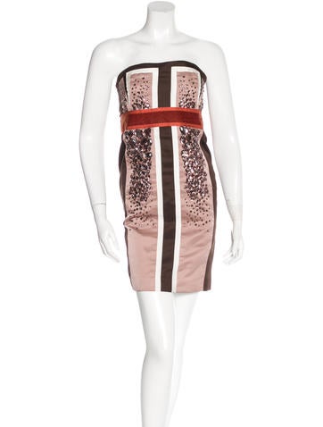 Carolina Herrera Embellished Strapless Dress