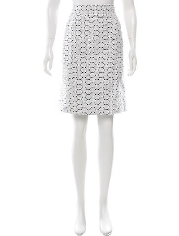 Carolina Herrera Eyelet Knee-Length Skirt