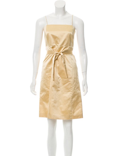 Carolina Herrera Satin Mini Dress Gold