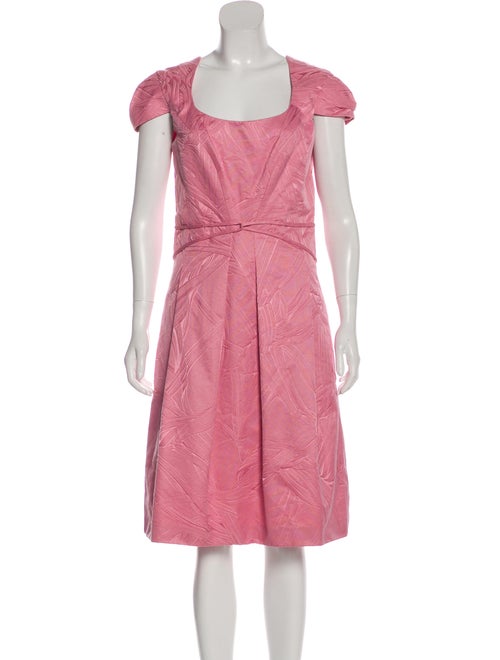 Carolina Herrera Jacquard Midi Dress w/ Tags Pink