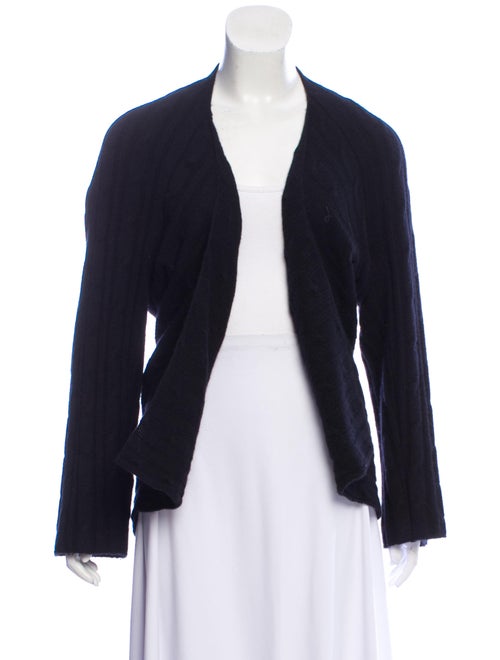 Carolina Herrera Cable Knit Cashmere Cardigan Blac