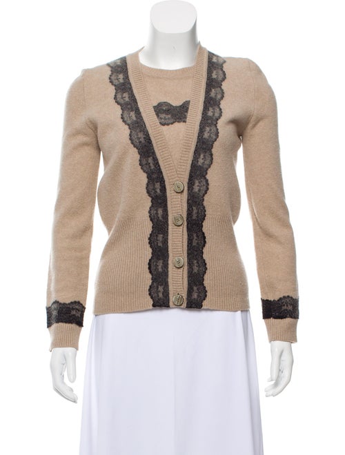 Carolina Herrera Cashmere Cardigan Set Beige