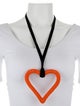 Carolina Herrera Beaded Oversized Heart Pendant Necklace
