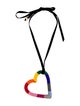 Carolina Herrera Beaded Oversized Heart Pendant Necklace