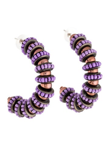 Carolina Herrera Hoop Resin Bead Earrings