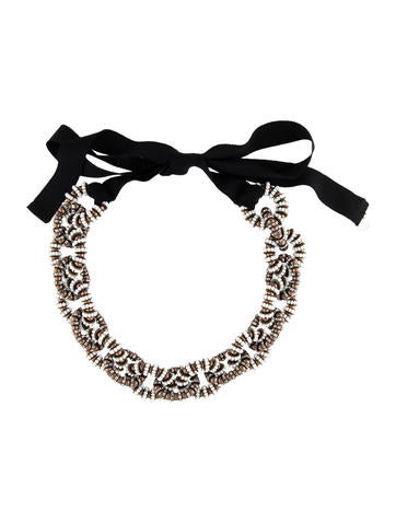 Carolina Herrera Collar Crystal & Bead Necklace