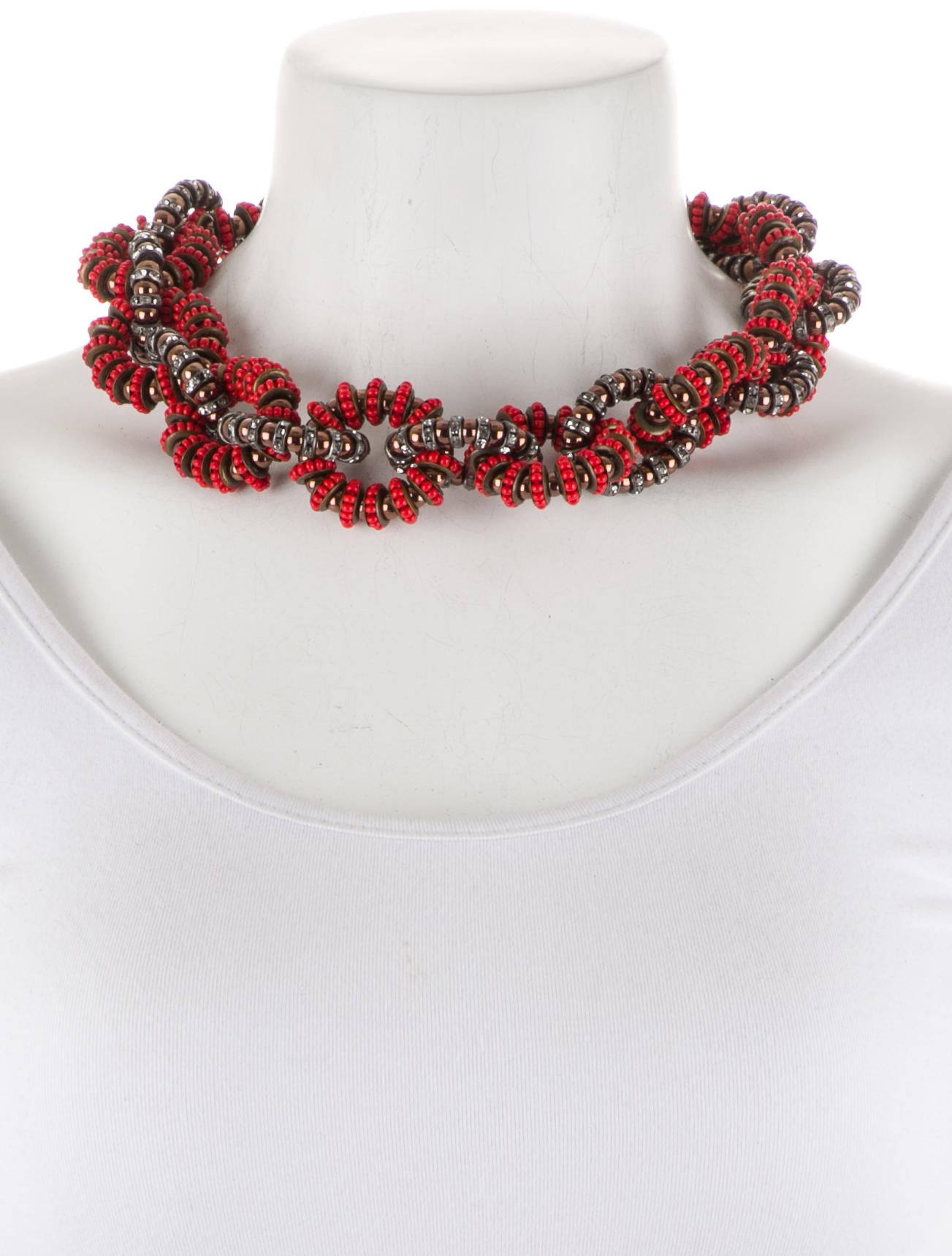 Carolina Herrera Crystal & Bead Collar Necklace