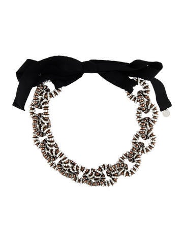 Carolina Herrera Collar Crystal & Beaded Necklace
