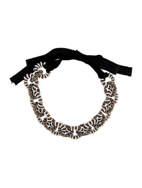 Carolina Herrera Crystal & Beaded Collar Necklace