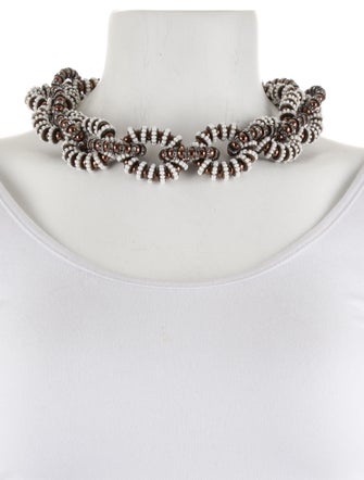 Carolina Herrera Crystal & Beaded Collar Necklace