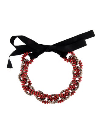 Carolina Herrera Crystal & Beaded Collar Necklace