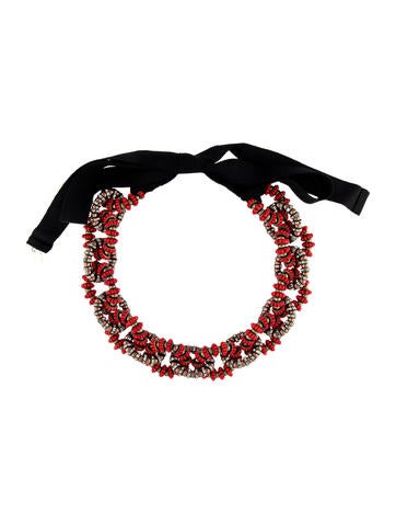 Carolina Herrera Collar Crystal & Bead Necklace