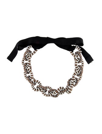Carolina Herrera Crystal & Beaded Collar Necklace