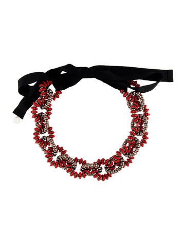 Carolina Herrera Collar Crystal & Bead Necklace