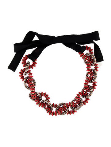 Carolina Herrera Collar Crystal & Bead Necklace