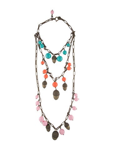 Carolina Herrera Multistrand Bead & Acorn Necklace