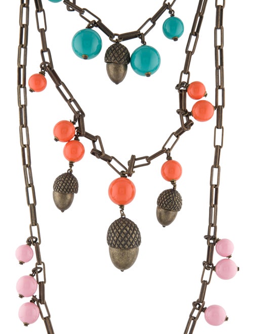 Carolina Herrera Multistrand Bead & Acorn Necklace